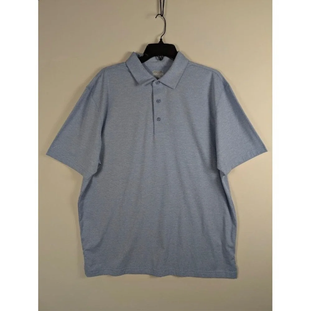 (Lot of 2) Ahead Performance Polo Shirt Mens L Blue Green